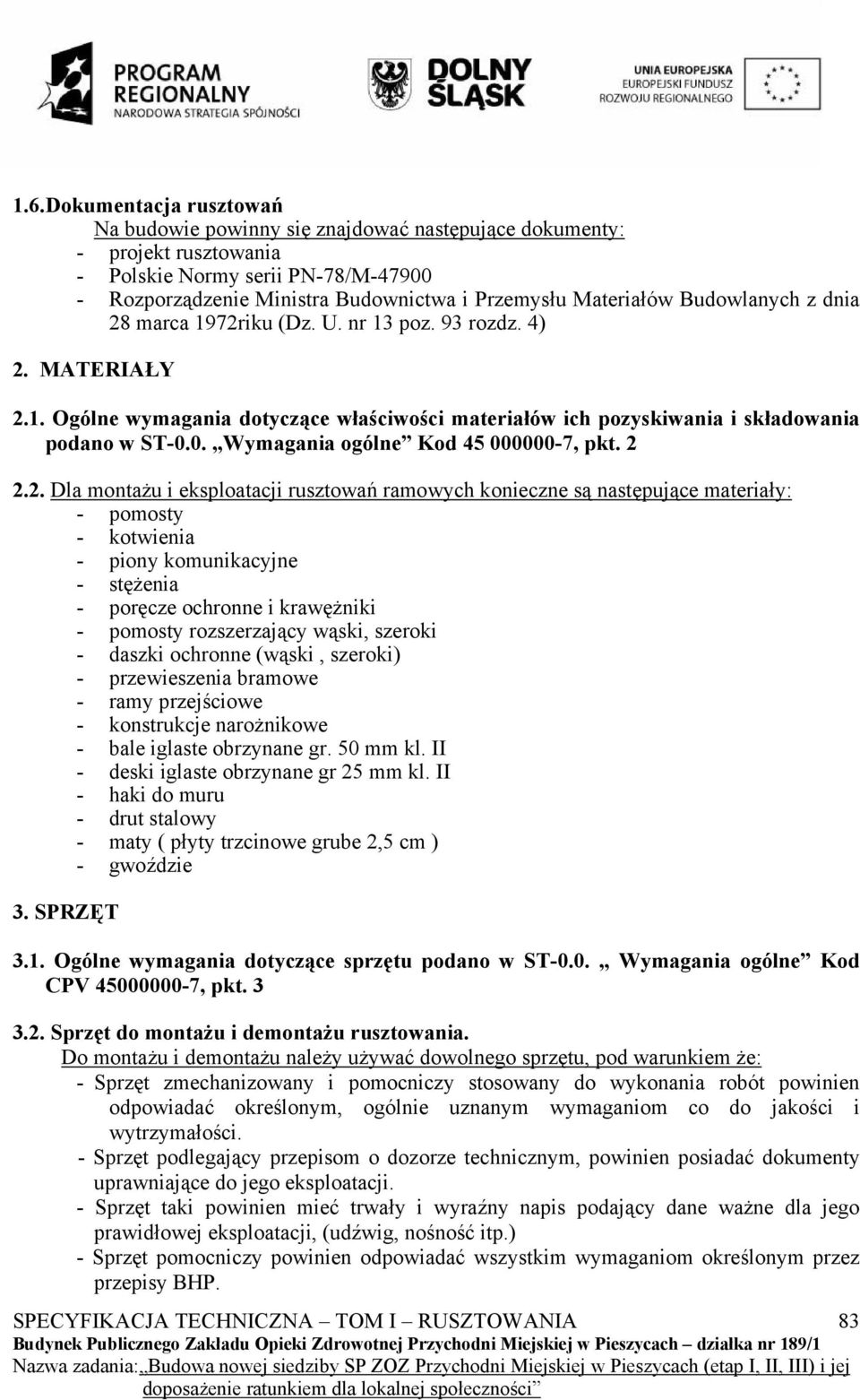 0. Wymagania ogólne Kod 45 000000-7, pkt. 2 