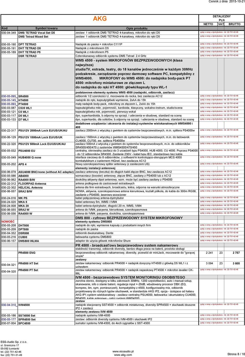 4 GHz WMS 4500 - system MIKROFONÓW BEZPRZEWODOWYCH (klasa najwyższa) studiatv, estrada, teatry, do 18 kanałów jednocześnie w każdym 30MHz podzakresie, zarządzanie poprzez darmowy software PC,