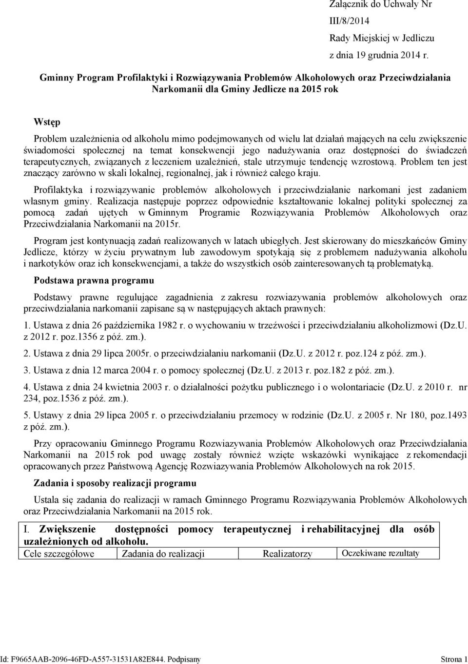 lat działań mających na celu zwiększenie świadomości społecznej na temat konsekwencji jego nadużywania oraz dostępności do świadczeń terapeutycznych, związanych z leczeniem uzależnień, stale
