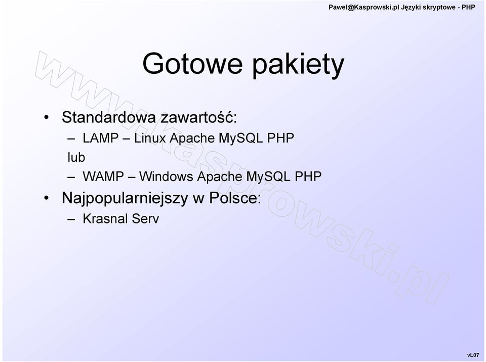 PHP lub WAMP Windows Apache MySQL