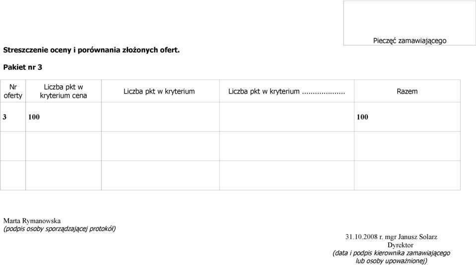 Pakiet nr 3 3 100 100 (podpis osoby