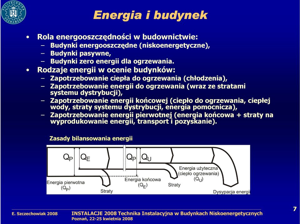 Rodzaje energii w ocenie budynków: Zapotrzebowanie ciepła do ogrzewania (chłodzenia), Zapotrzebowanie energii do ogrzewania (wraz ze stratami