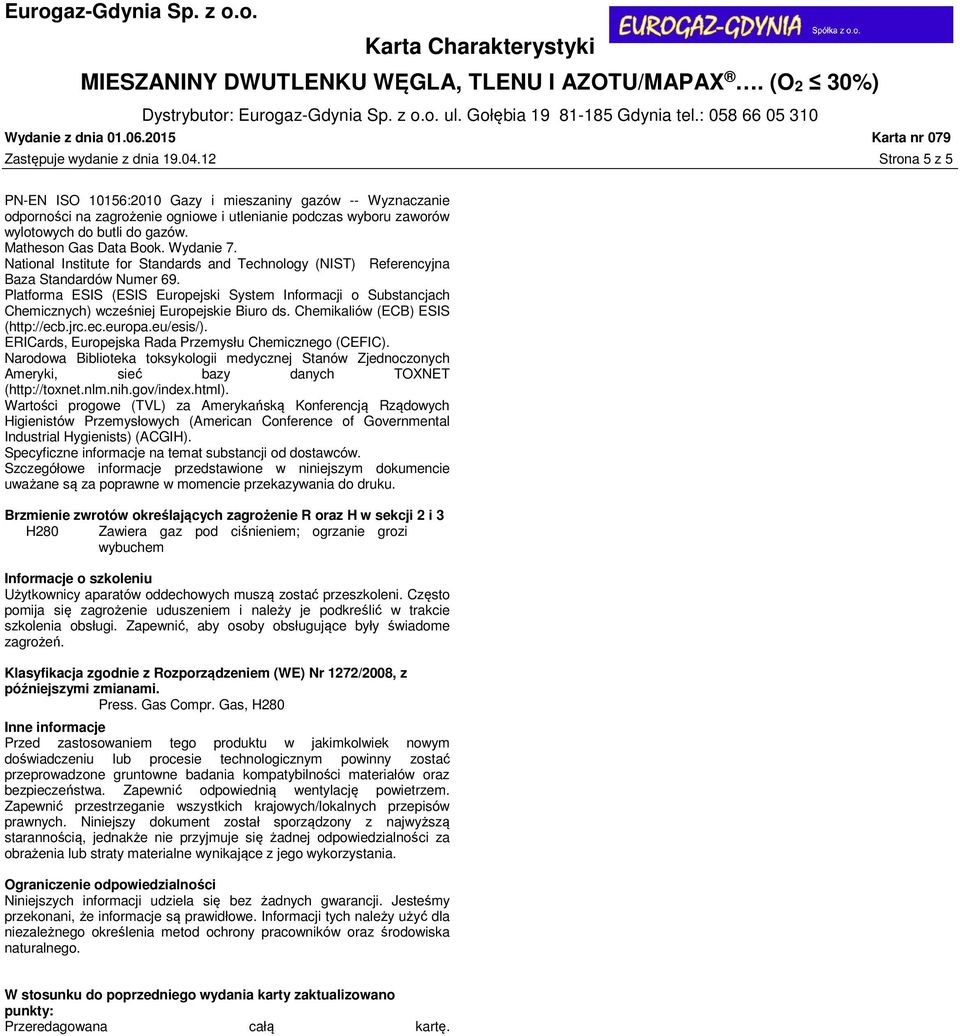 Wydanie 7. National Institute for Standards and Technology (NIST) Referencyjna Baza Standardów Numer 69.