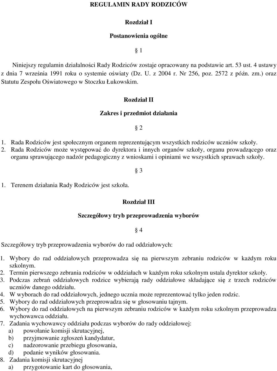 Rozdział II Zakres i przedmiot działania 2 