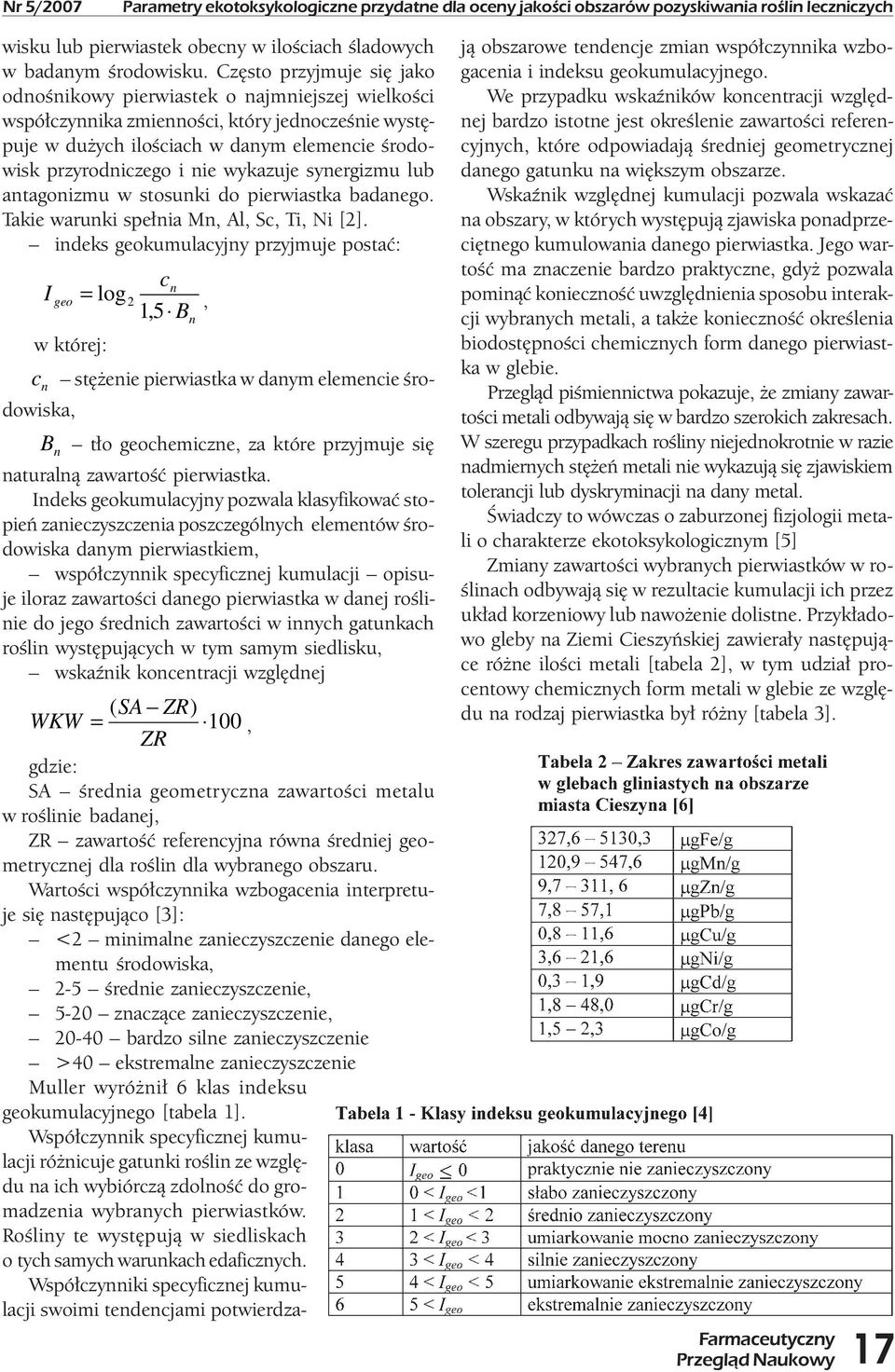 wykazuje synergizmu lub antagonizmu w stosunki do pierwiastka badanego. Takie warunki spełnia Mn, Al, Sc, Ti, Ni [2].