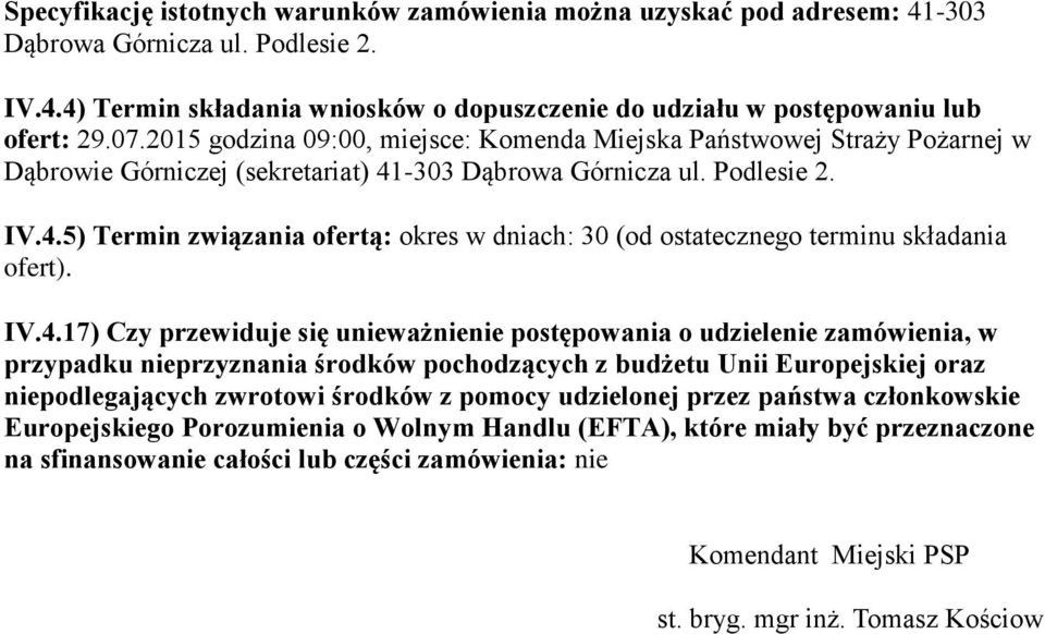 -303 Dąbrowa Górnicza ul. Podlesie 2. IV.4.