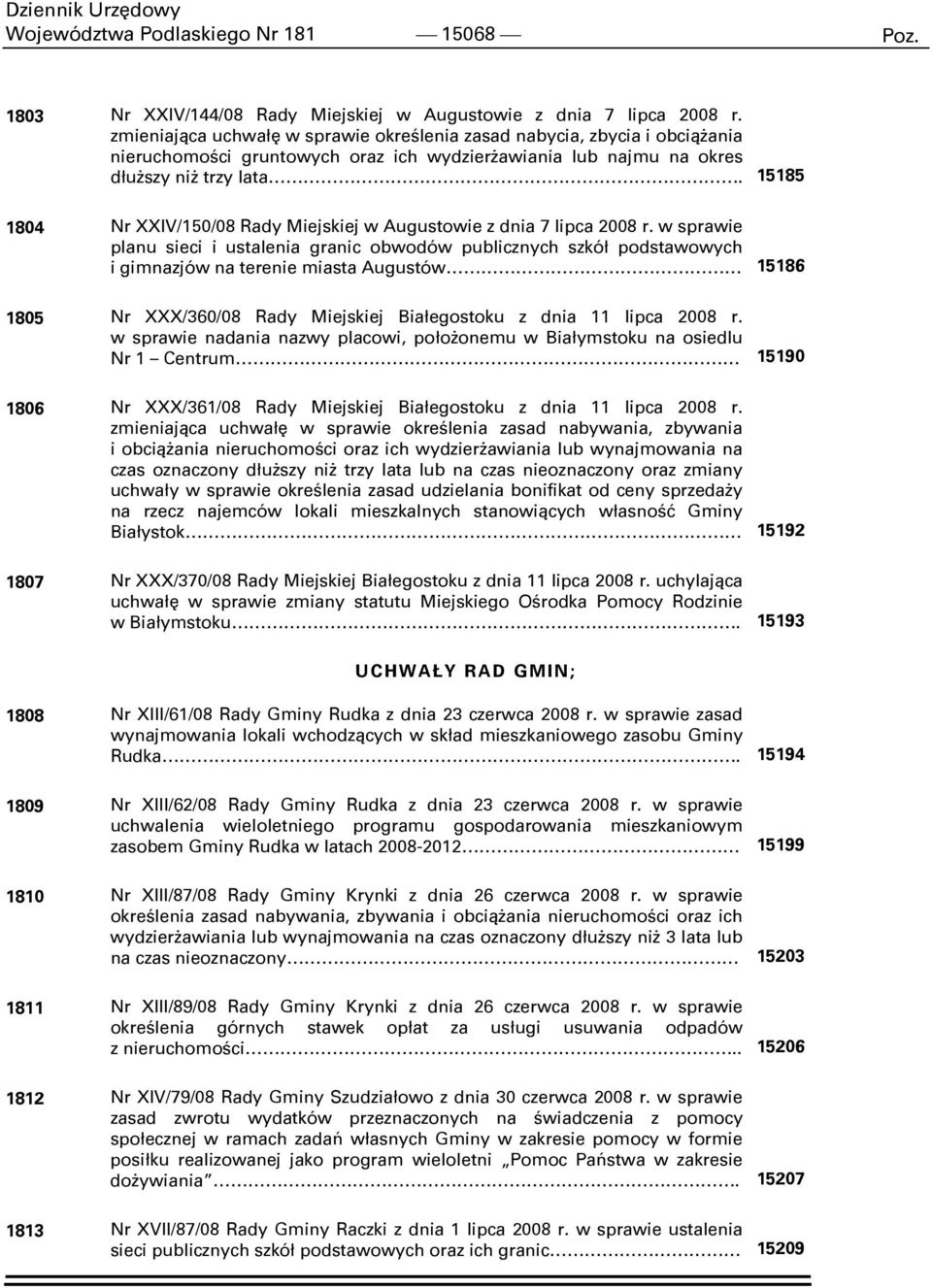 15185 1804 Nr XXIV/150/08 Rady Miejskiej w Augustowie z dnia 7 lipca 2008 r.