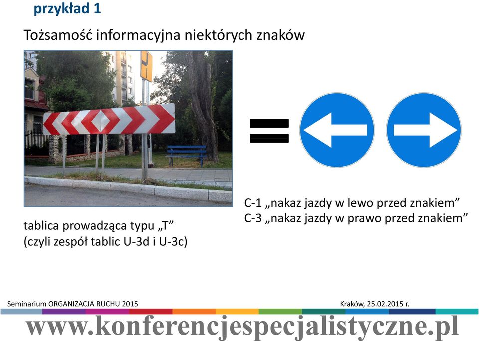 tablic U 3d 3di U 3c) C 1 nakaz jazdy w lewo