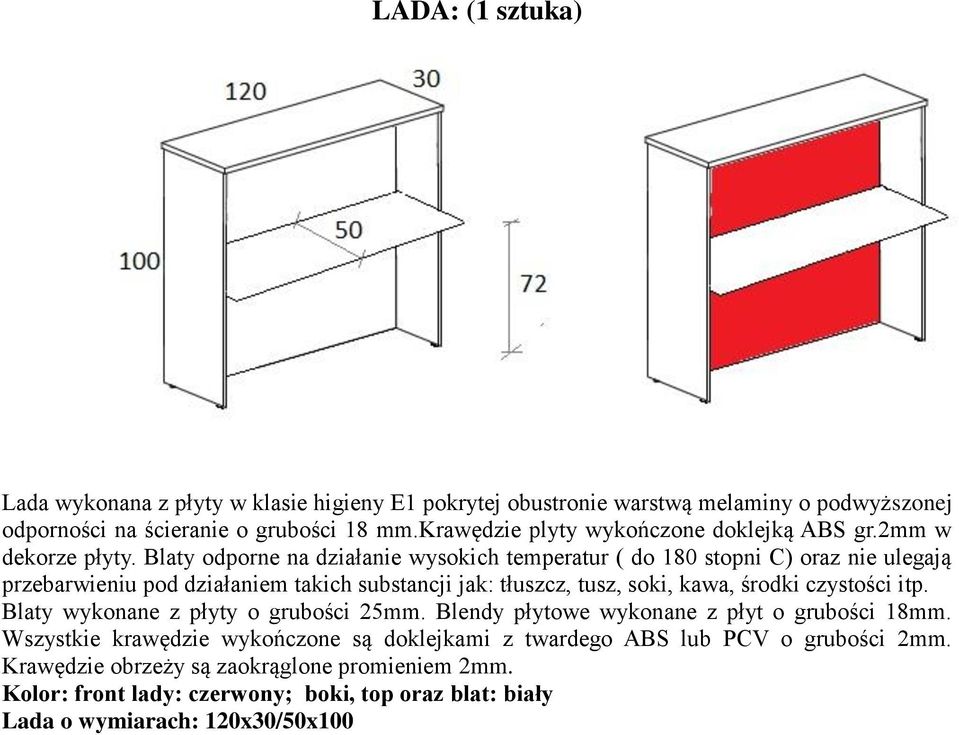 Blaty odporne na działanie wysokich temperatur ( do 180 stopni C) oraz nie ulegają przebarwieniu pod działaniem takich substancji jak: tłuszcz, tusz, soki, kawa, środki