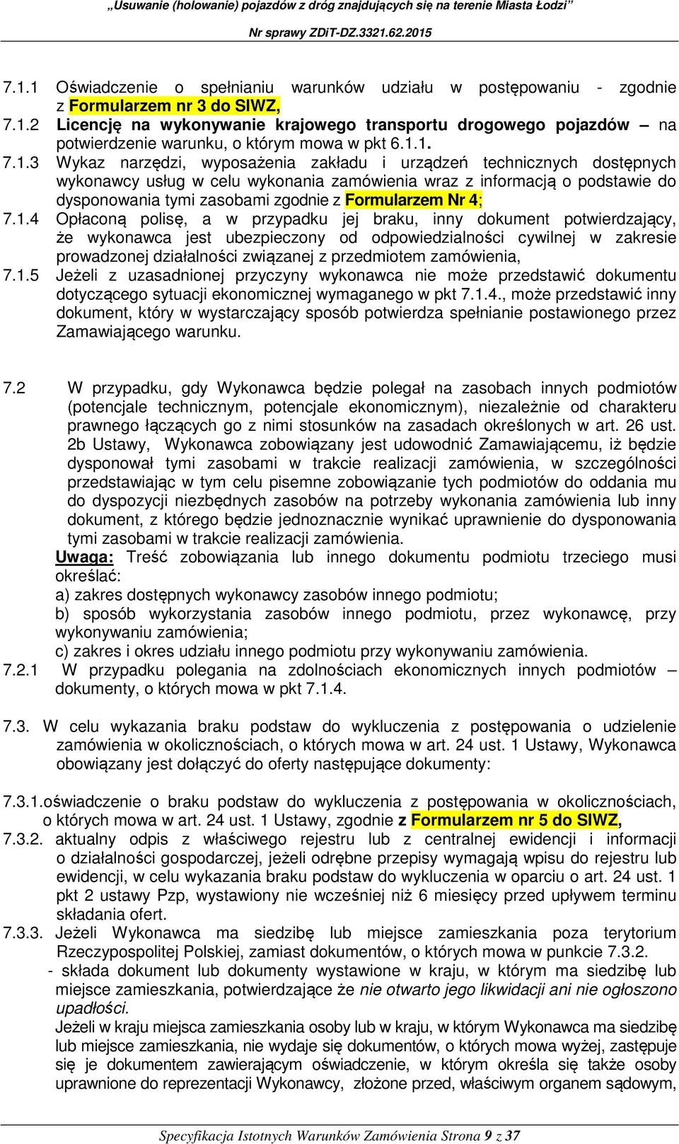 Formularzem Nr 4; 7.1.