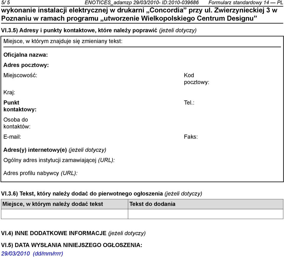 686 Formularz standardowy 14 PL VI.3.