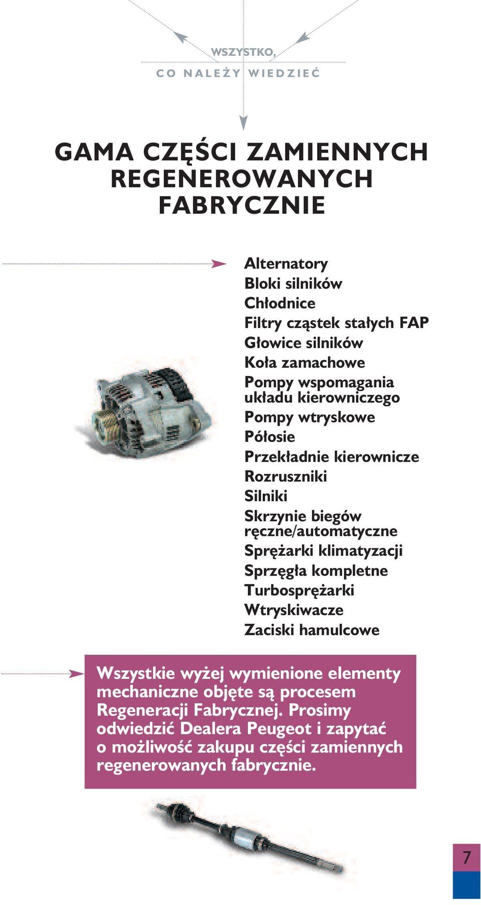 Sprężarki klimatyzacji Sprzęgła kompletne Turbosprężarki Wtryskiwacze Zaciski hamulcowe Wszystkie wyżej wymienione elementy mechaniczne