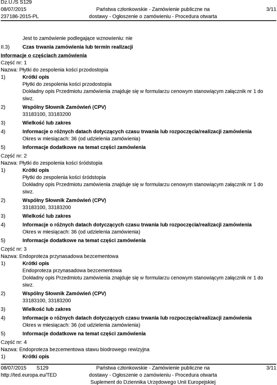 opis Płytki do zespolenia kości przodostopia siwz.