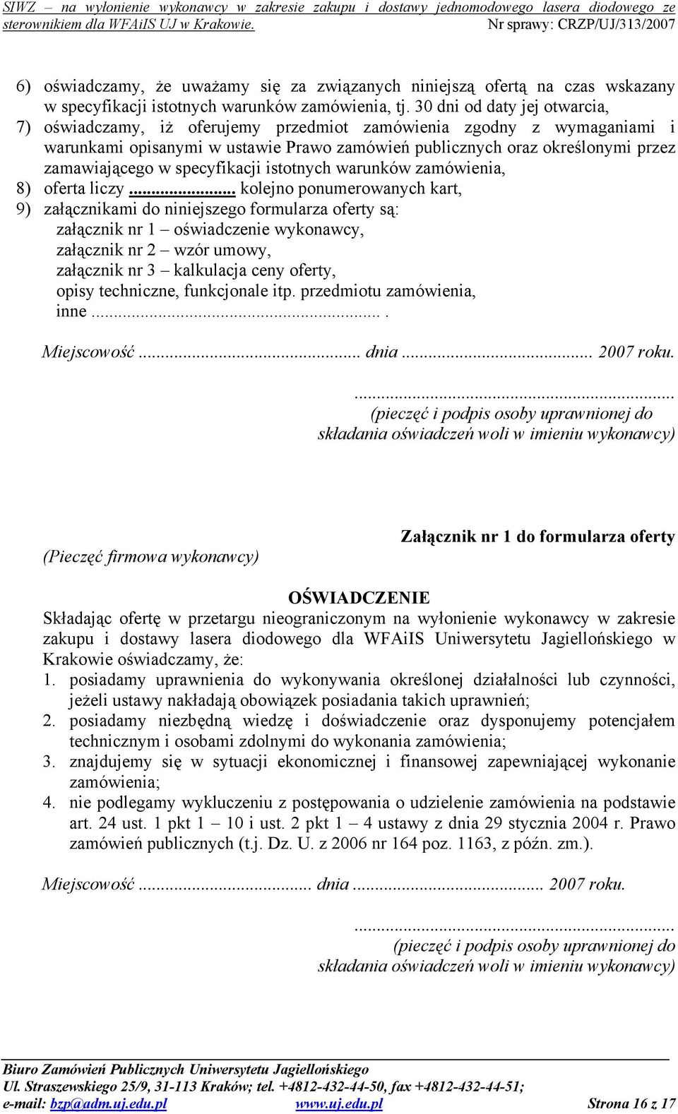 specyfikacji istotnych warunków zamówienia, 8) oferta liczy.