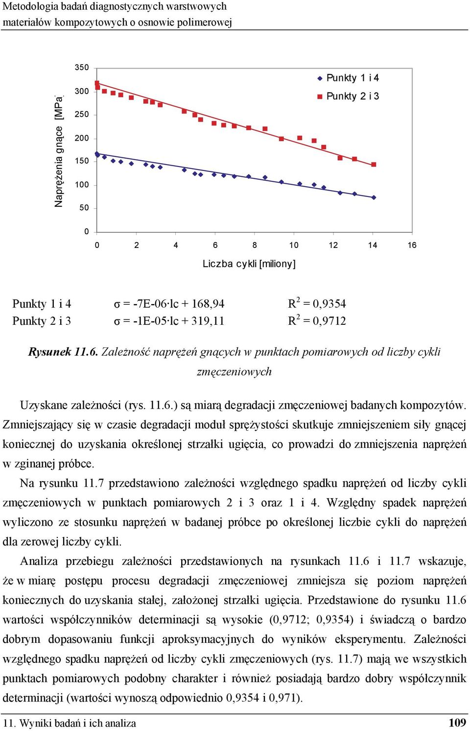 Zmniejszaj cy si w czasie degradacji moduł spr ysto ci skutkuje zmniejszeniem siły gn cej koniecznej do uzyskania okre lonej strzałki ugi cia, co prowadzi do zmniejszenia napr e w zginanej próbce.