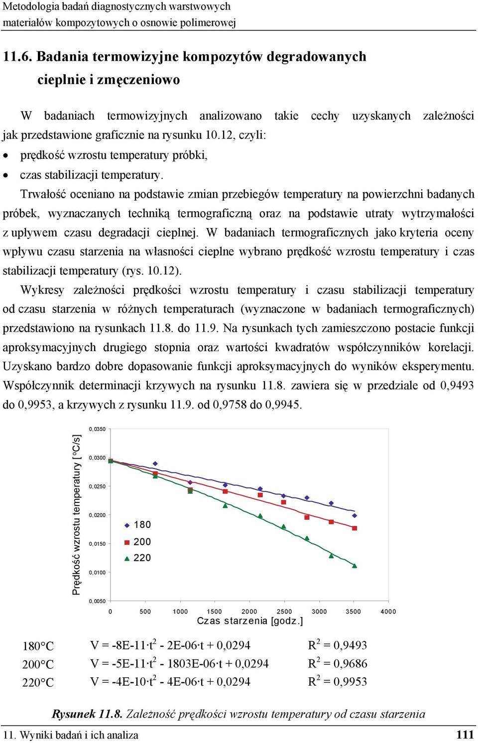 Trwało ć oceniano na podstawie zmian przebiegów temperatury na powierzchni badanych próbek, wyznaczanych technik termograficzn oraz na podstawie utraty wytrzymało ci z upływem czasu degradacji
