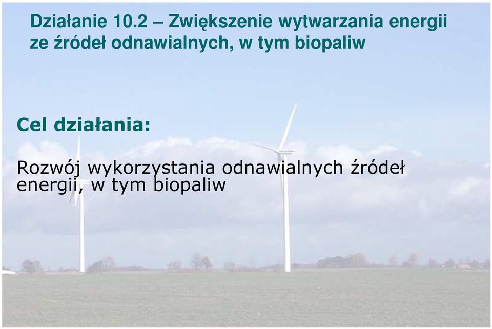 źródeł odnawialnych, w tym biopaliw Cel