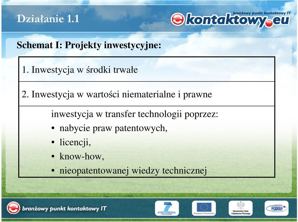 Inwestycja w wartości niematerialne i prawne inwestycja w