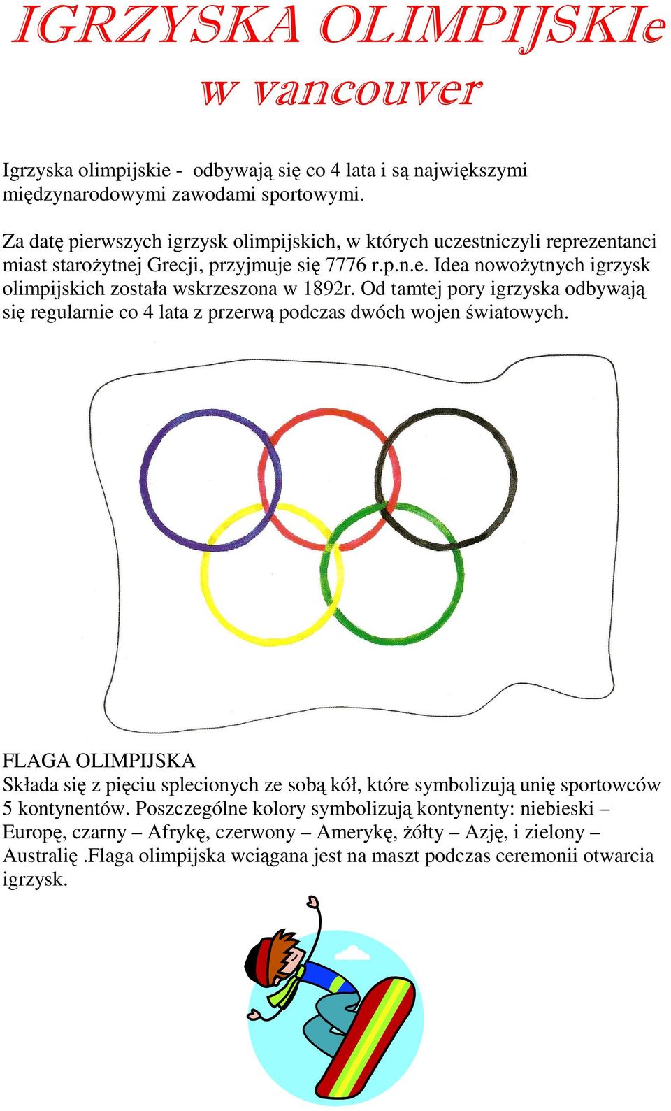 Od tamtej pory igrzyska odbywają się regularnie co 4 lata z przerwą podczas dwóch wojen światowych.