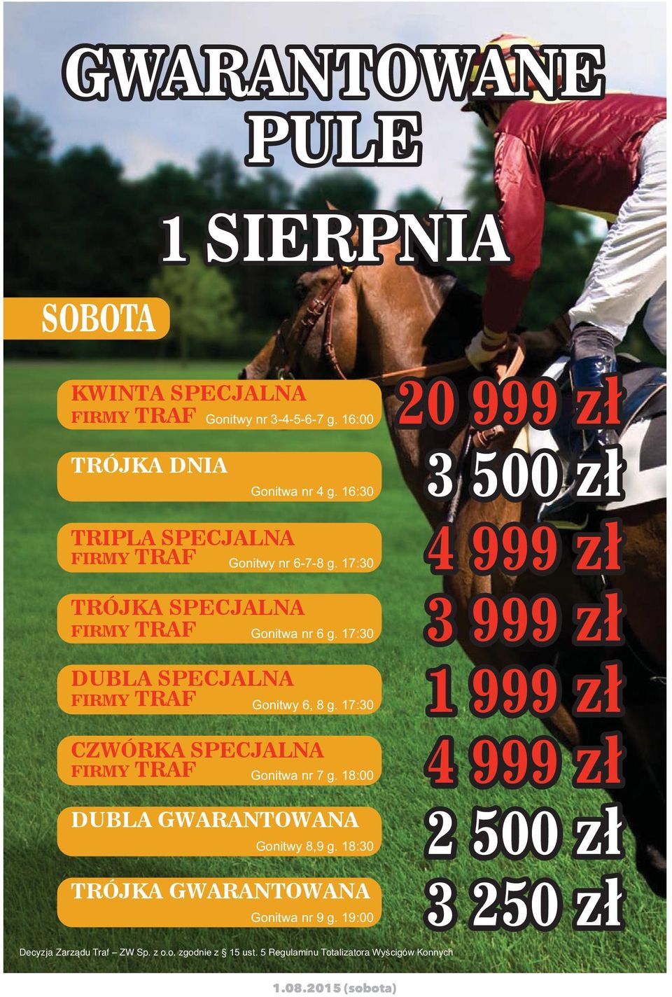 SPECJALNA FIRMY TRAF CZWÓRKA SPECJALNA FIRMY TRAF DUBLA GWARANTOWANA