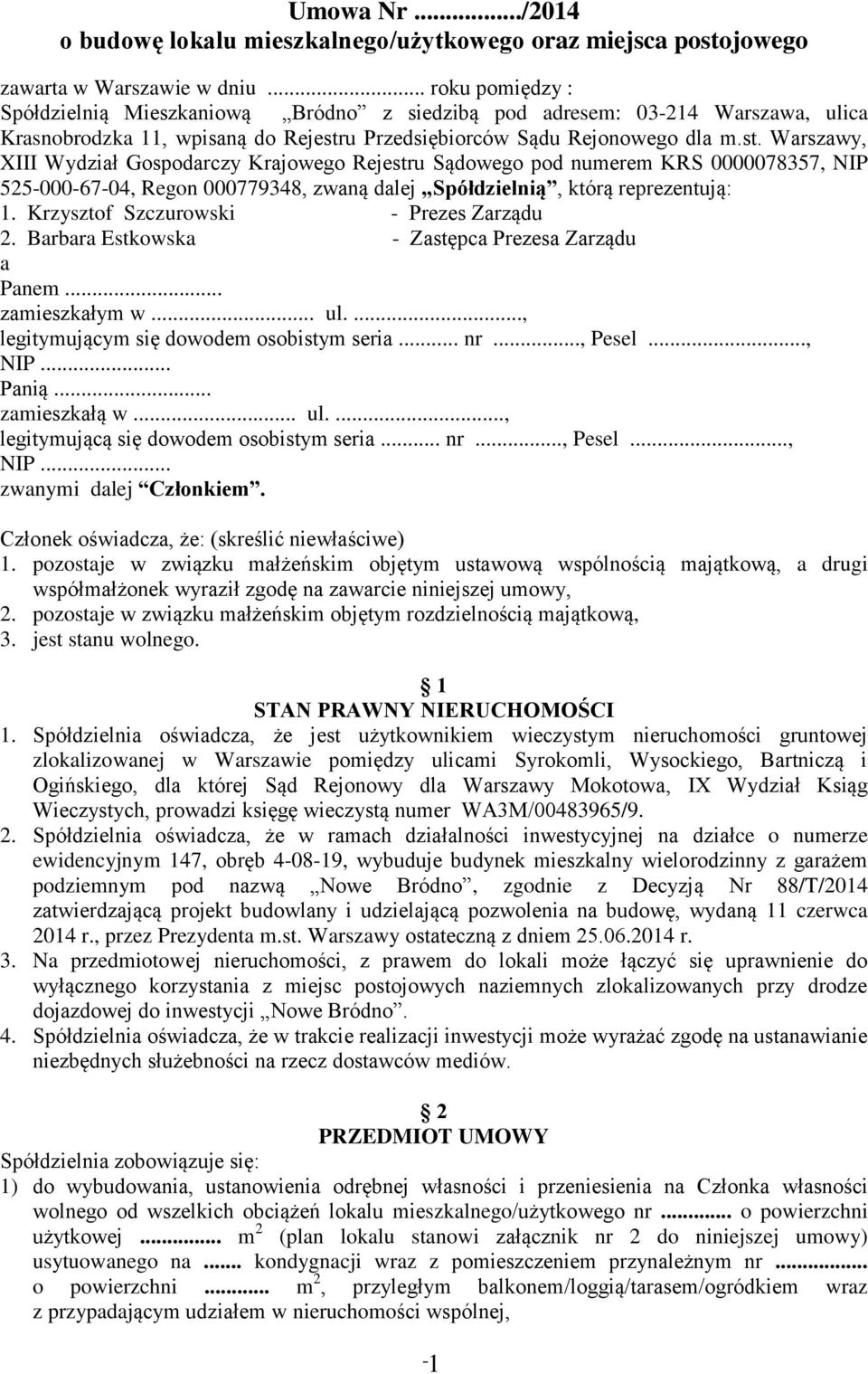 u Przedsiębiorców Sądu Rejonowego dla m.st.
