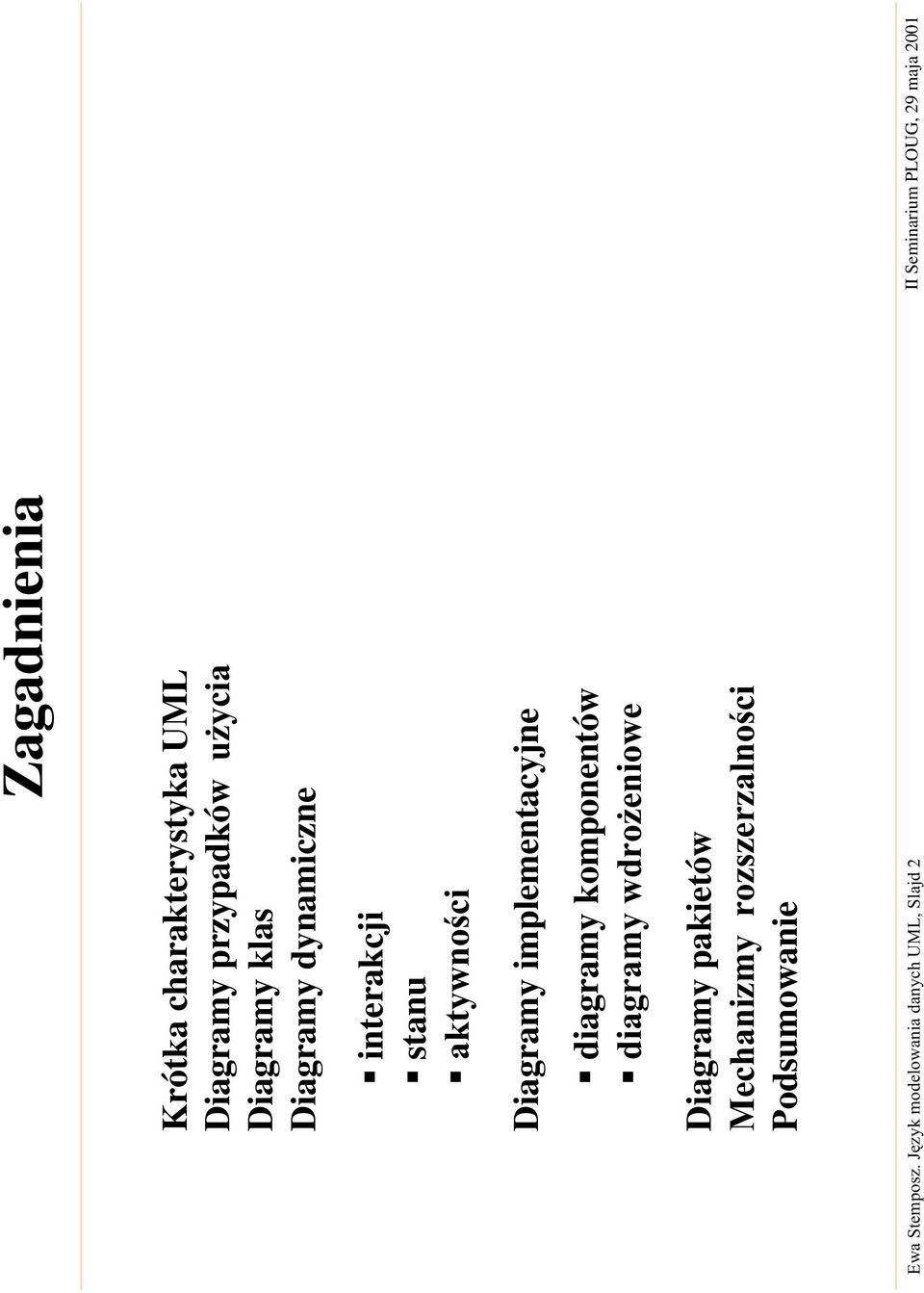 DNW\ZQRFL Diagramy implementacyjne ƒ diagramy komponentów ƒ