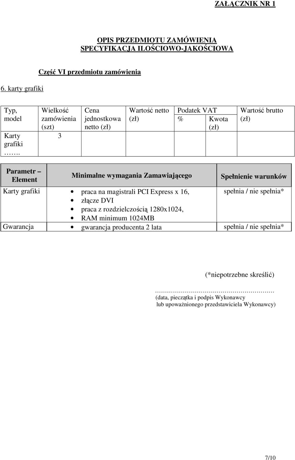 magistrali PCI Express x 16, złącze DVI praca z rozdzielczością