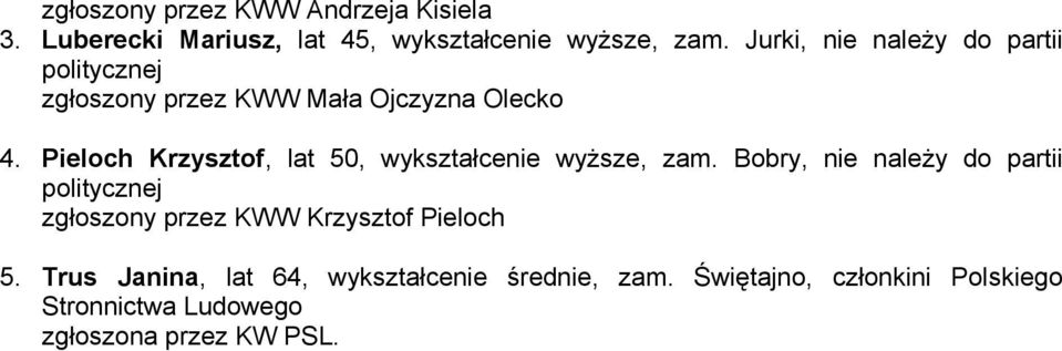 Pieloch Krzysztof, lat 50, wykształcenie wyższe, zam.