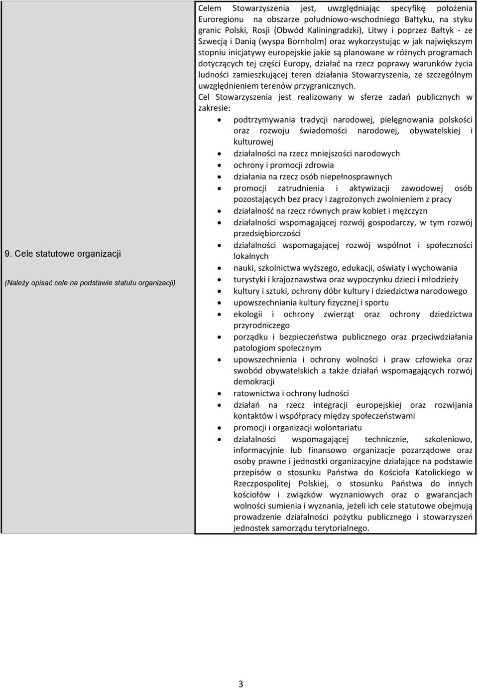 planowane w różnych programach dotyczących tej części Europy, działać na rzecz poprawy warunków życia ludności zamieszkującej teren działania Stowarzyszenia, ze szczególnym uwzględm terenów