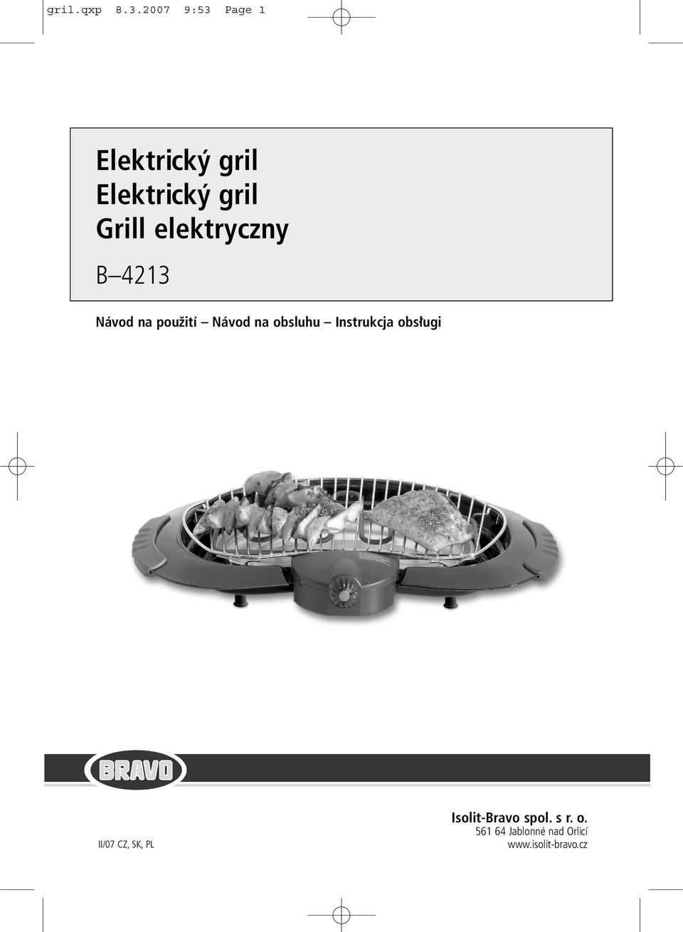 elektryczny B 4213 Návod na použití Návod na obsluhu