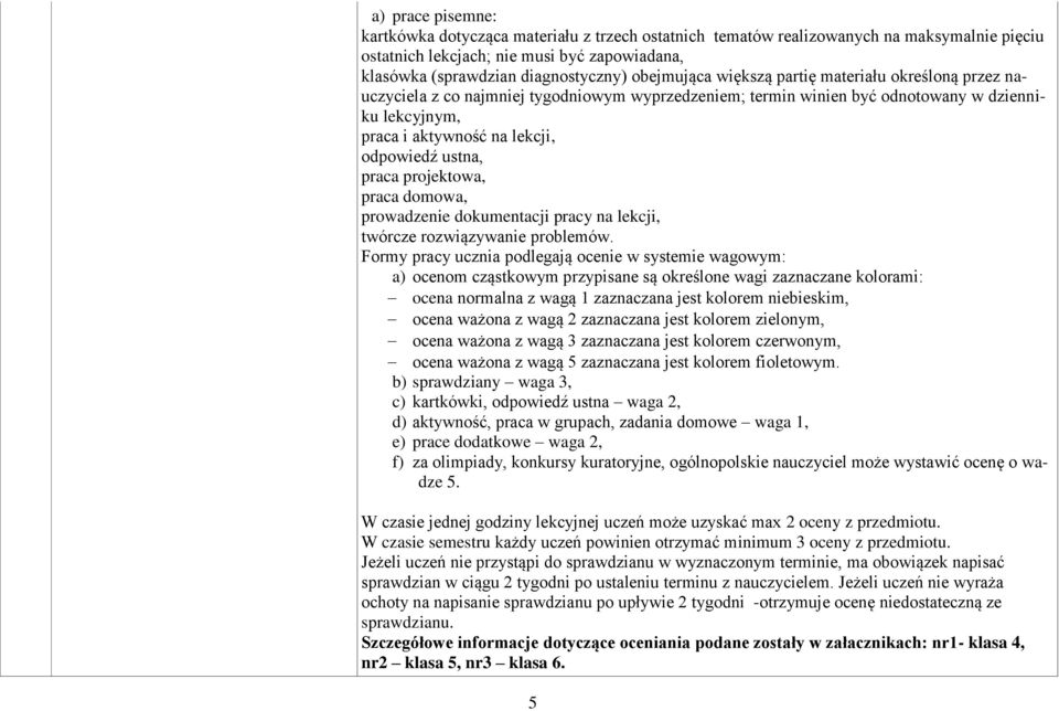 ustna, praca projektowa, praca domowa, prowadzenie dokumentacji pracy na lekcji, twórcze rozwiązywanie problemów.