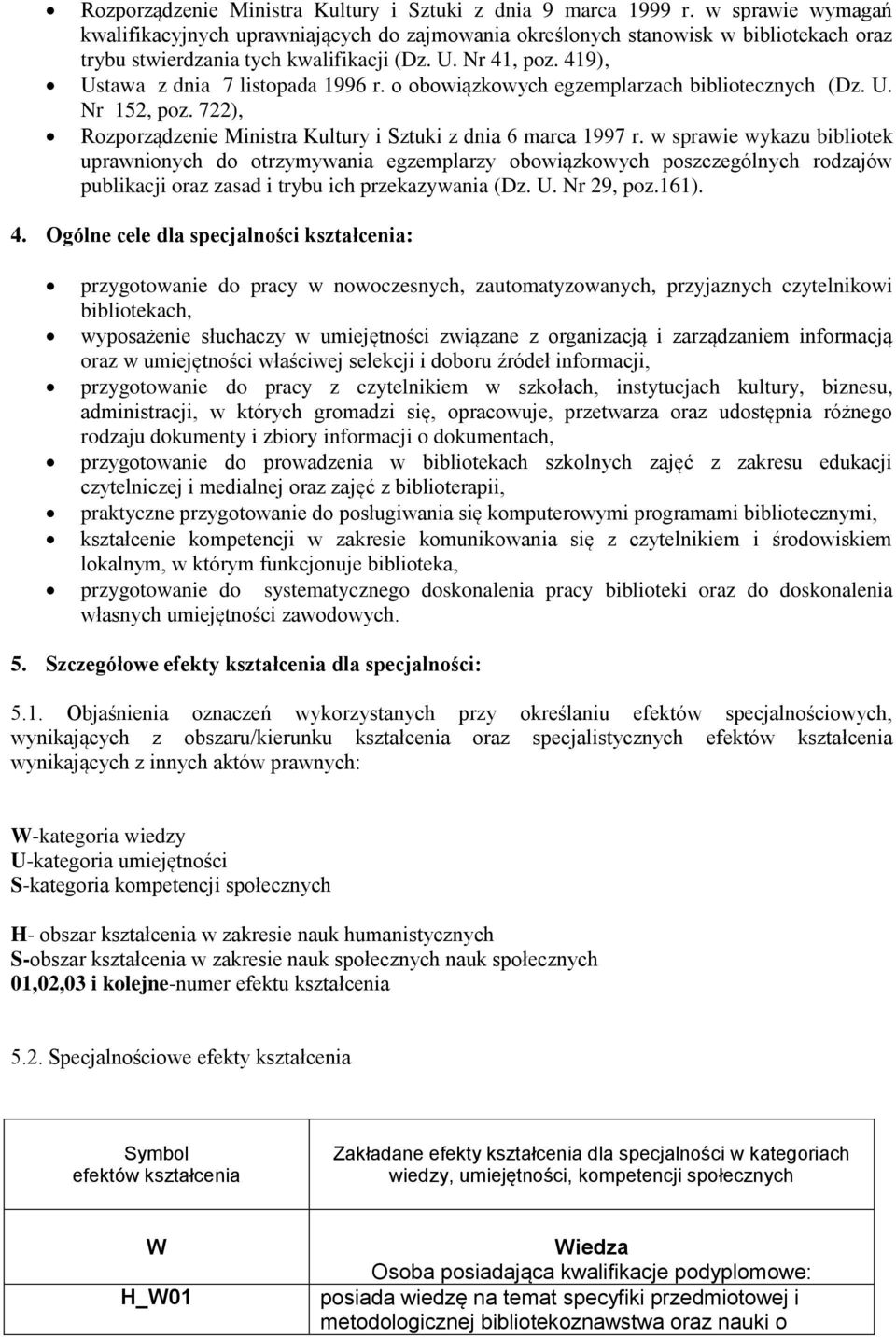 o obowiązkowych egzemplarzach bibliotecznych (Dz. U. Nr 15, poz. 7), Rozporządzenie Ministra Kultury i Sztuki z dnia 6 marca 1997 r.