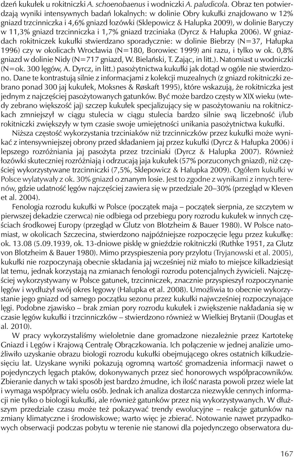 gniazd trzcinniczka i 1,7% gniazd trzciniaka (Dyrcz & Hałupka 2006).