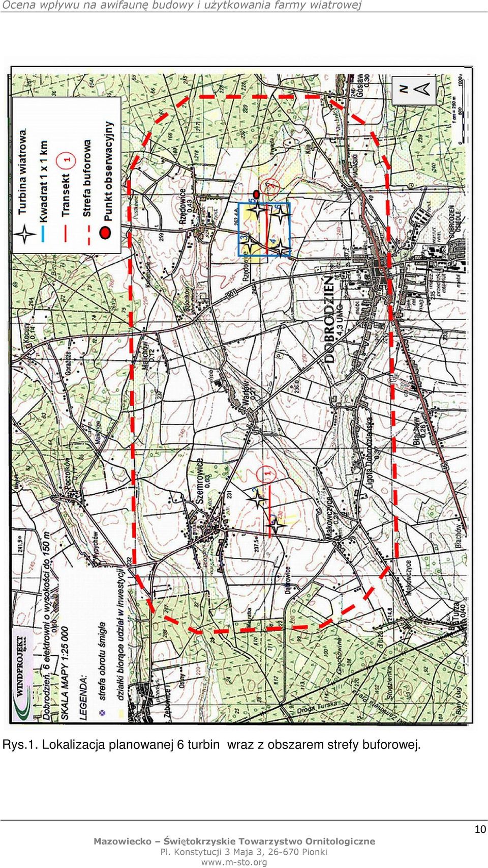 Lokalizacja planowanej 6 turbin