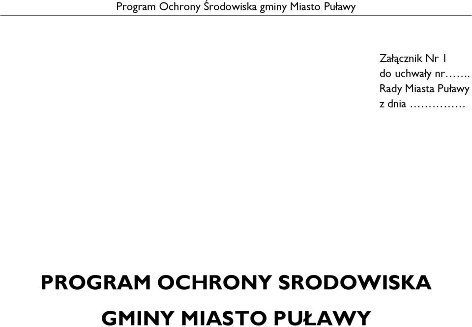 dnia PROGRAM OCHRONY