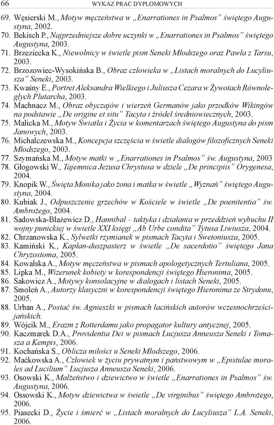, Portret Aleksandra Wielkiego i Juliusza Cezara w Żywotach Równoległych Plutarcha, 2003. 74. Machnacz M.