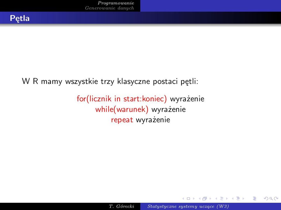 for(licznik in start:koniec)