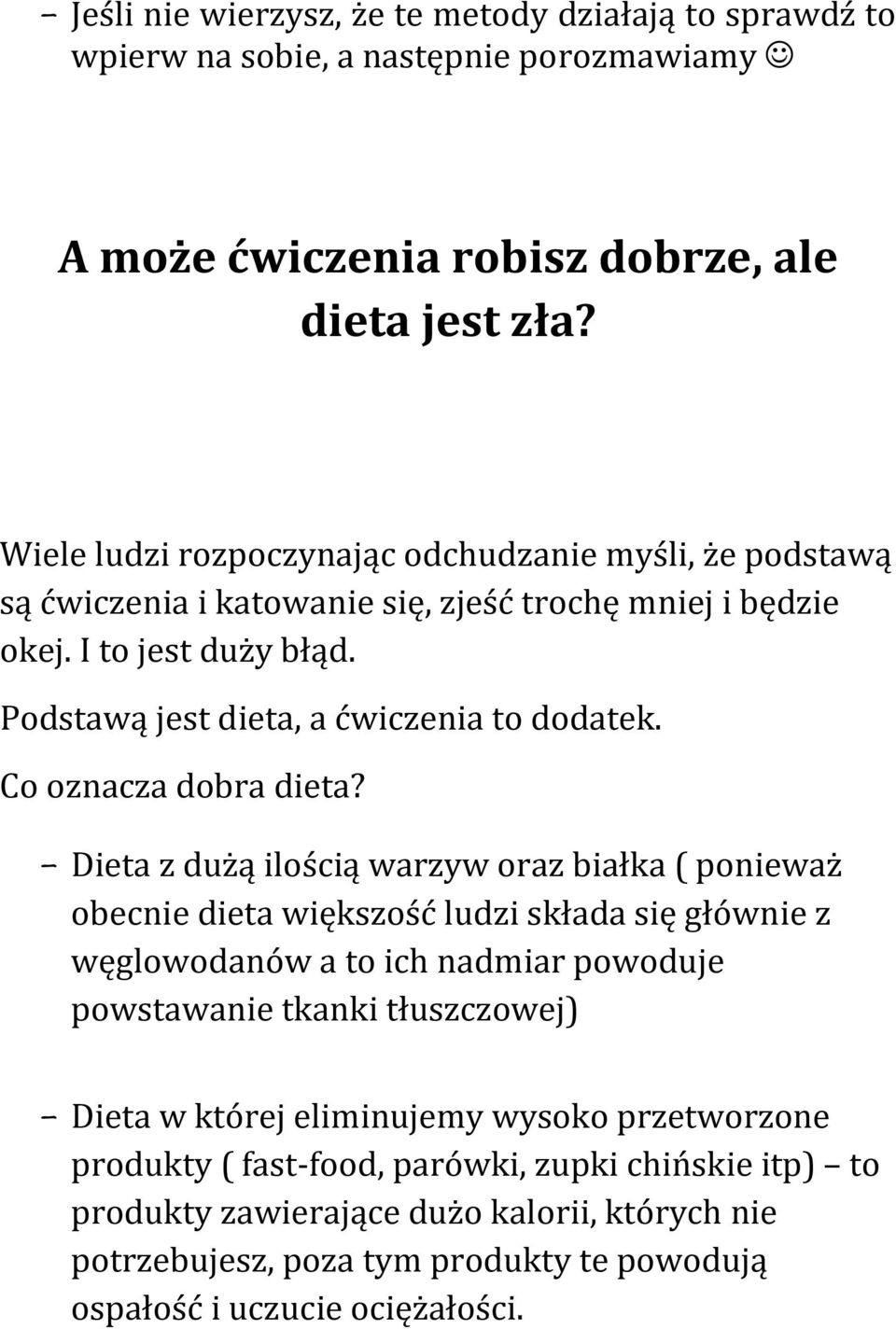 Co oznacza dobra dieta?