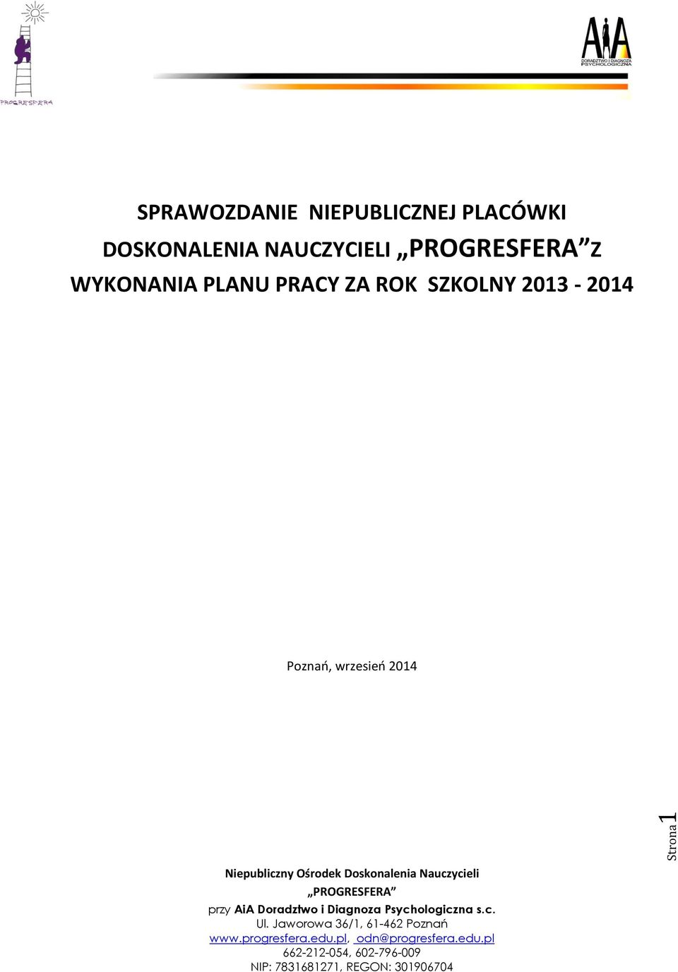 Z WYKONANIA PLANU PRACY ZA ROK