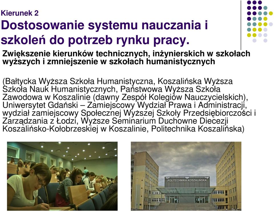 Koszalińska Wyższa Szkoła Nauk Humanistycznych, Państwowa Wyższa Szkoła Zawodowa w Koszalinie (dawny Zespół Kolegiów Nauczycielskich), Uniwersytet