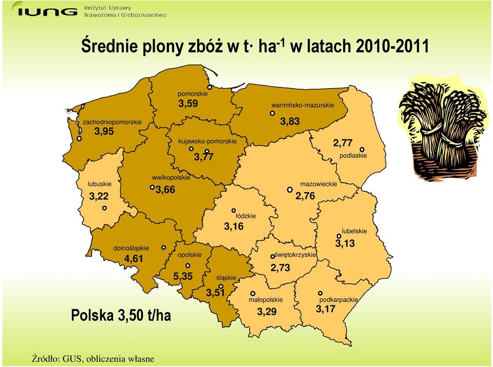 3,66 mazowieckie 2,76 dolnośląskie 4,61 Polska 3,50 t/ha opolskie 5,35 3,51 3,16 śląskie