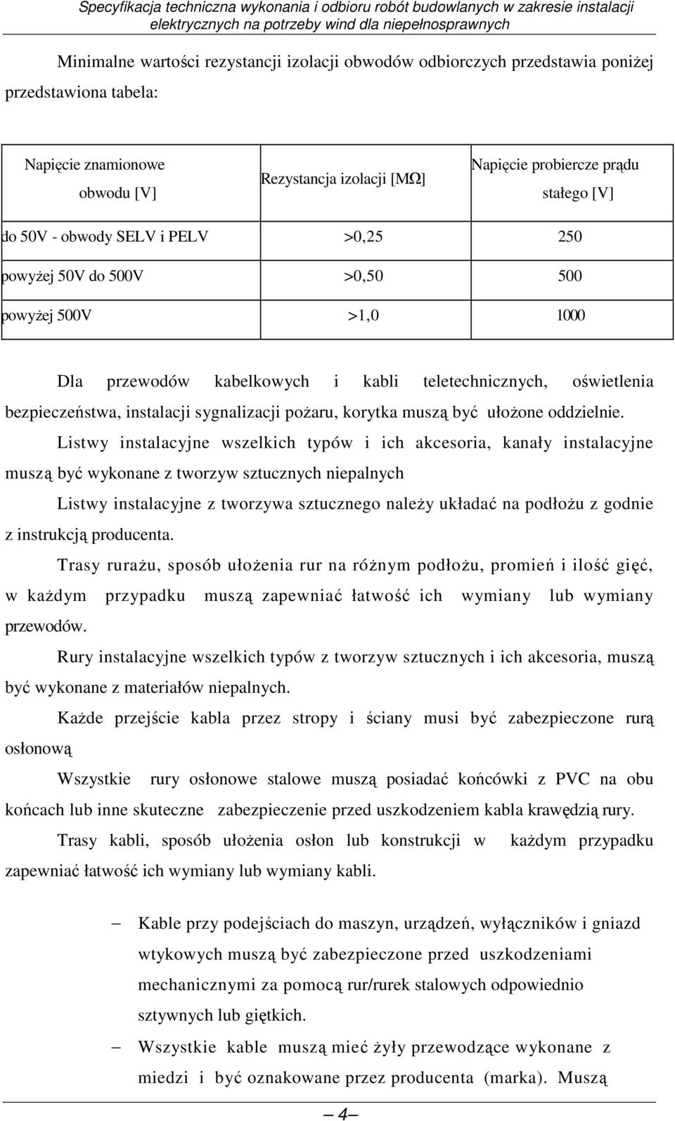 korytka muszą być ułoŝone oddzielnie.