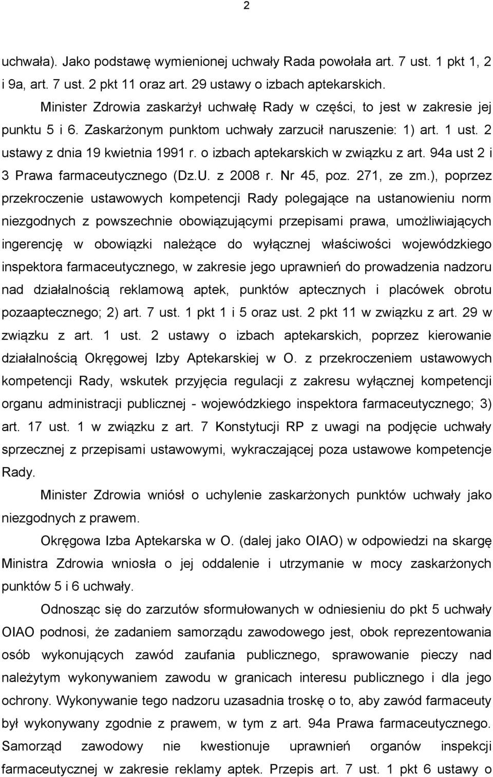 o izbach aptekarskich w związku z art. 94a ust 2 i 3 Prawa farmaceutycznego (Dz.U. z 2008 r. Nr 45, poz. 271, ze zm.