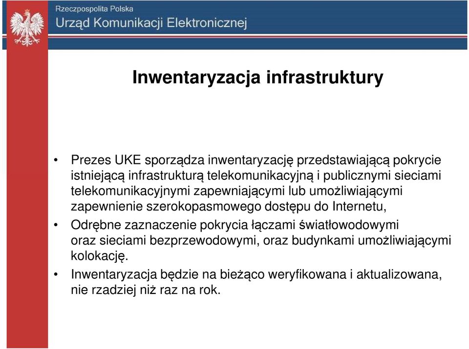 szerokopasmowego dostępu do Internetu, Odrębne zaznaczenie pokrycia łączami światłowodowymi oraz sieciami