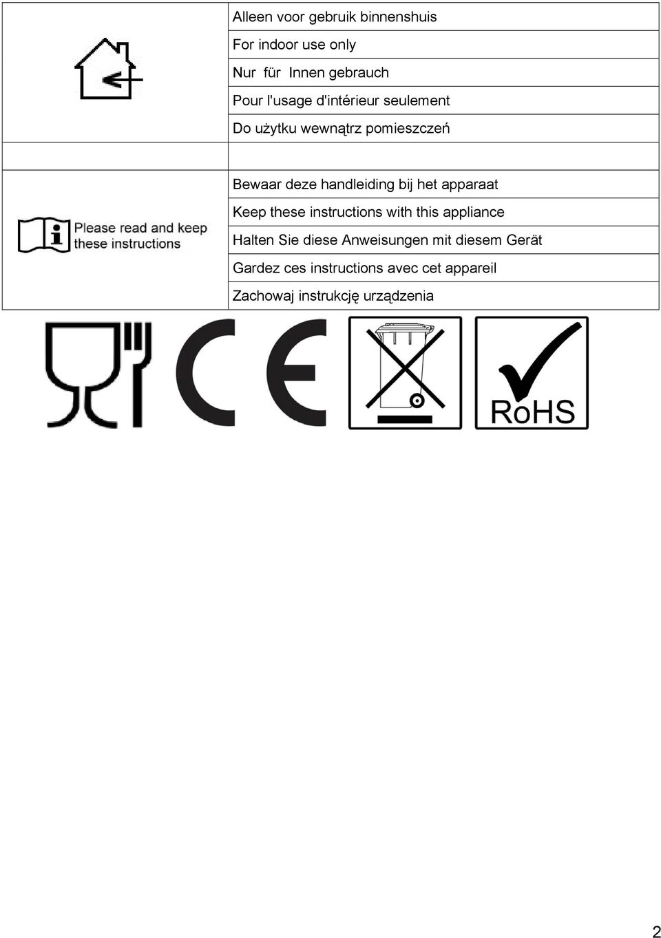 bij het apparaat Keep these instructions with this appliance Halten Sie diese