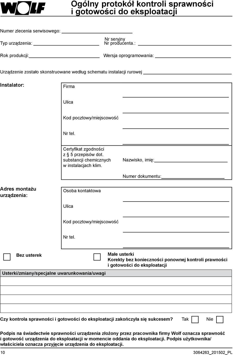 Certyfikat zgodności z 5 przepisów dot. substancji chemicznych w instalacjach klim.