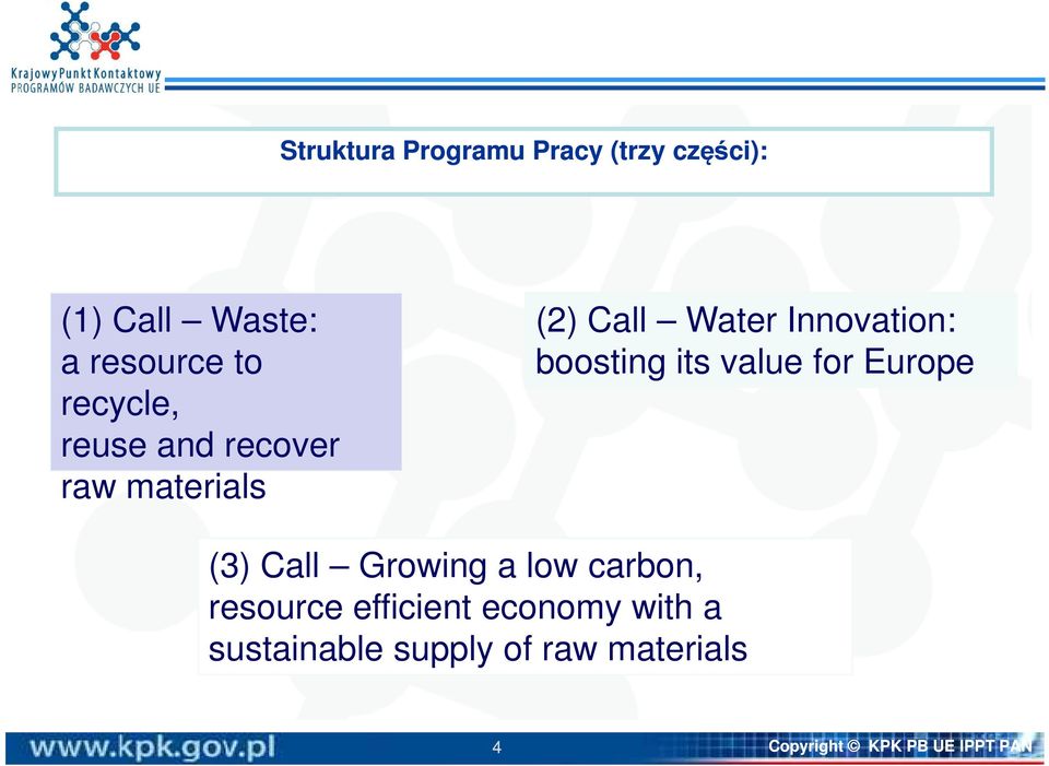 boosting its value for Europe (3) Call Growing a low carbon, resource