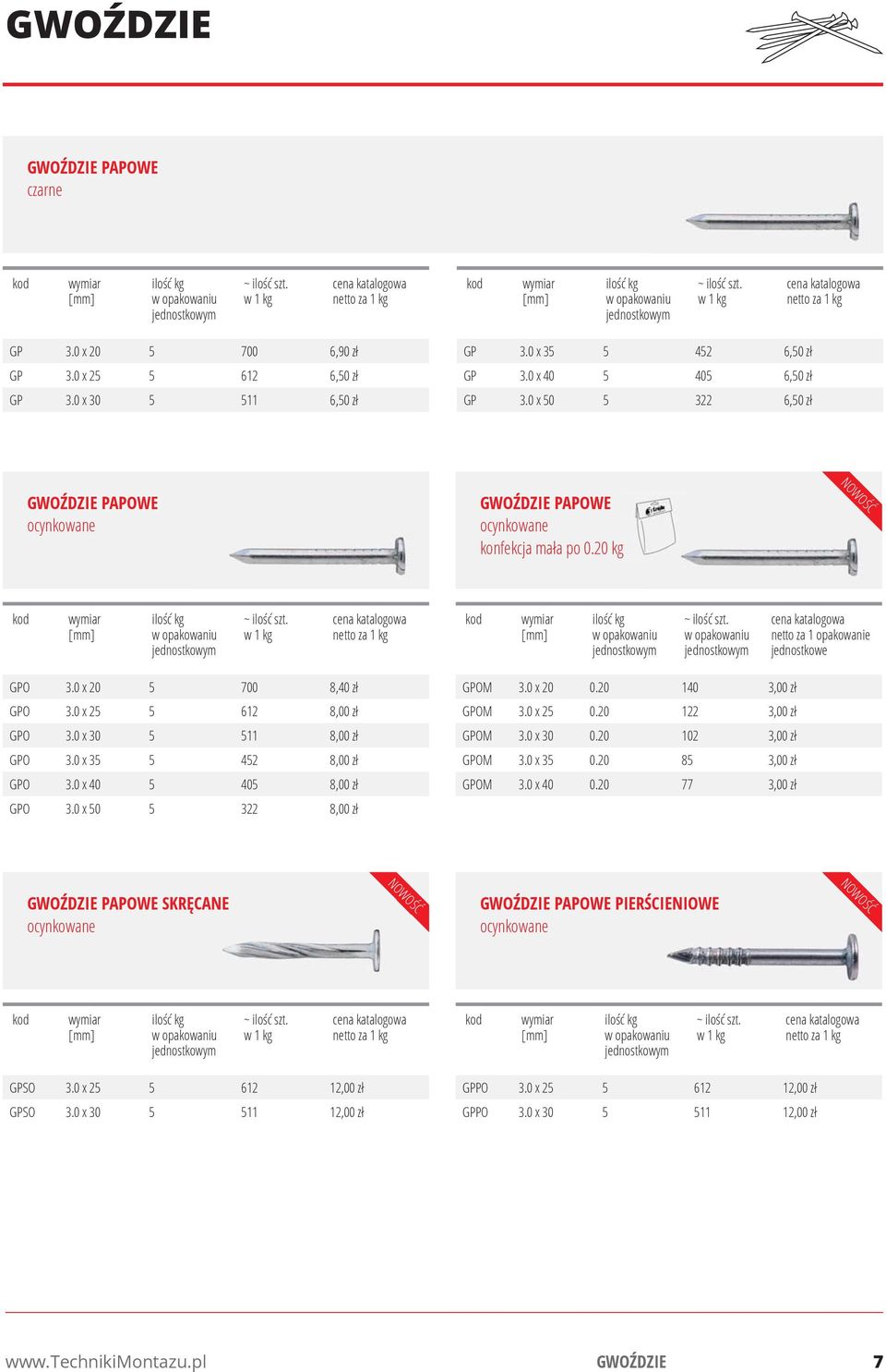 20 140 3,00 zł GPO 3.0 x 25 5 612 8,00 zł GPOM 3.0 x 25 0.20 122 3,00 zł GPO 3.0 x 30 5 511 8,00 zł GPOM 3.0 x 30 0.20 102 3,00 zł GPO 3.0 x 35 5 452 8,00 zł GPOM 3.0 x 35 0.20 85 3,00 zł GPO 3.