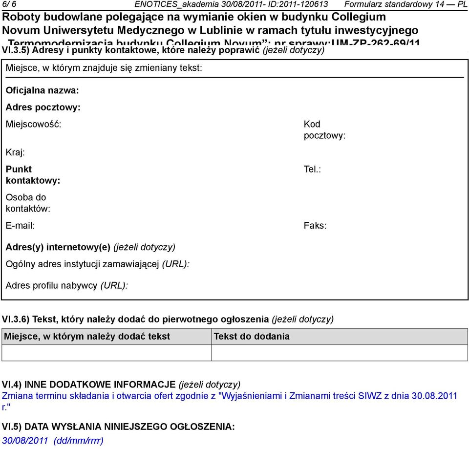 Formularz standardowy 14 PL VI.3.