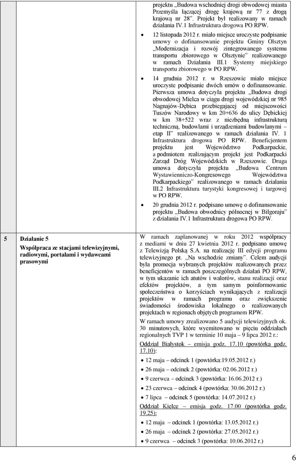 miało miejsce uroczyste podpisanie umowy o dofinansowanie projektu Gminy Olsztyn Modernizacja i rozwój zintegrowanego systemu transportu zbiorowego w Olsztynie realizowanego w ramach Działania III.